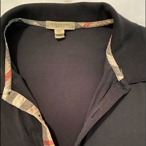 Authentic Burberry Mens Polo, Black with logo. XL. Authentic.